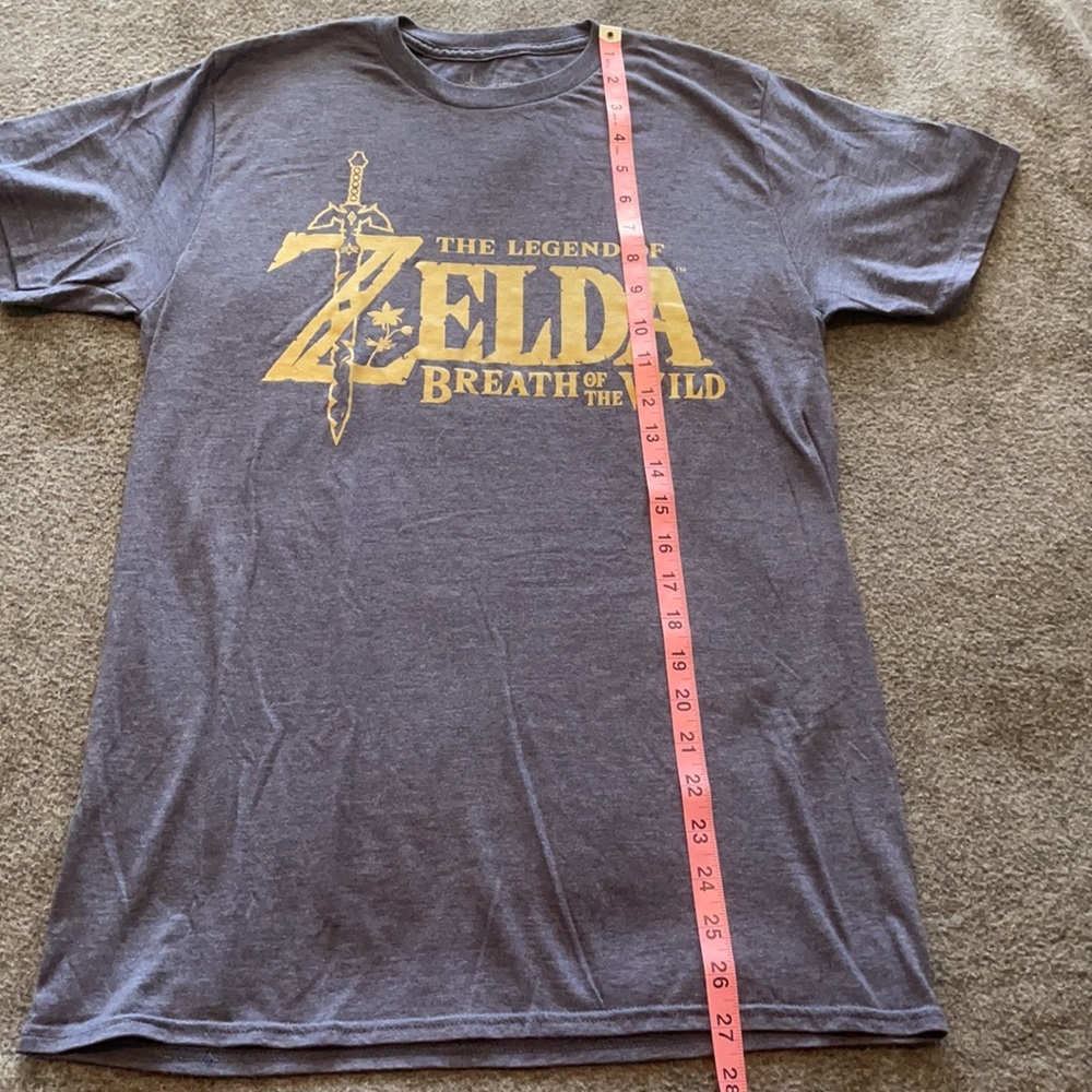 Legend Of Zelda Heathered Blue Unisex T Shirt with Gold Lettering - Picture 5 of 7